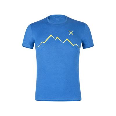 Triko Montura Merino Skyline T-shirt sky blue/lime green