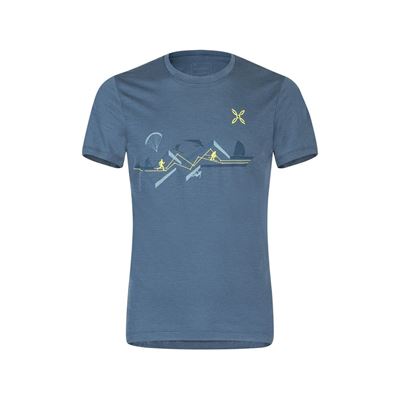 Triko Montura Merino Sporty T-shirt ash blue/lime green
