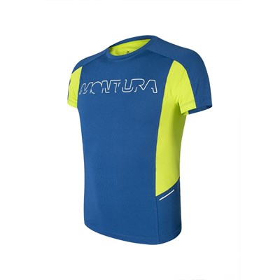 Triko Montura Run Logo T-shirt deep blue/lime green