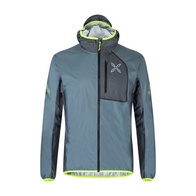 Bunda Montura Rain Light Jacket ash blue/neon yellow