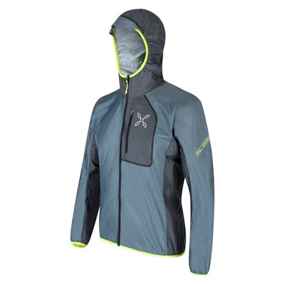 Bunda Montura Rain Light Jacket ash blue/neon yellow