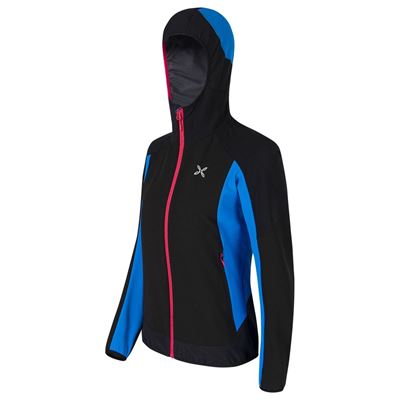 Bunda Montura Premium Wind Hoody Jacket W black/sky blue