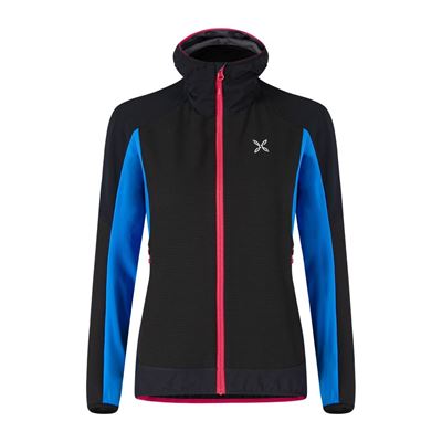 Bunda Montura Premium Wind Hoody Jacket W black/sky blue