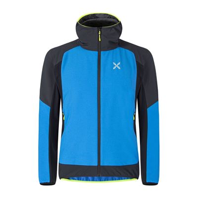 Bunda Montura Premium Wind Hoody Jacket celeste/giallo fluo