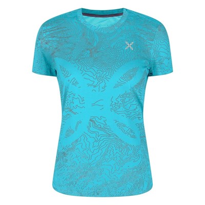 Triko Montura Topographic Sublime T-shirt W turquoise/graphite blue