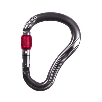 Karabina Ocún Harpy HMS Screw antracit/red