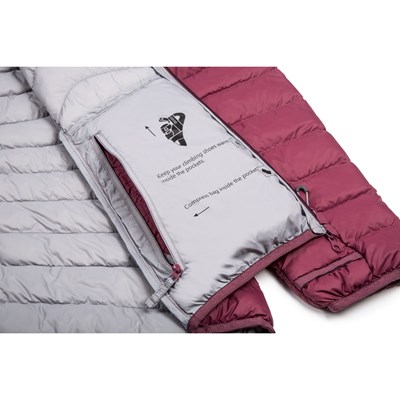 Bunda Ocún Tsunami Eco Jacket W rose maroon/silver sconce